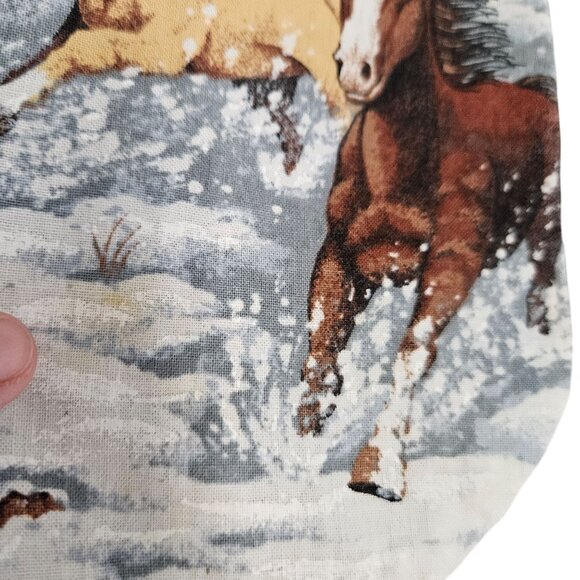 Handmade Horse Print Childrens Vest Western Motif Grey Back Panel Yarn Tail 1-2y - Picture 3 of 9